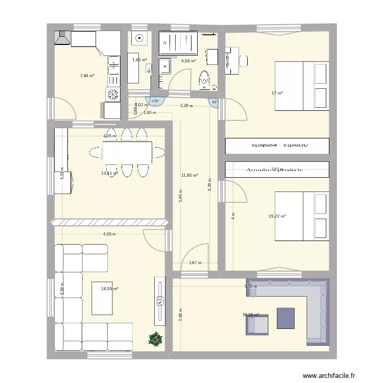 maison hammamet papa. Plan de 9  et 106 m²