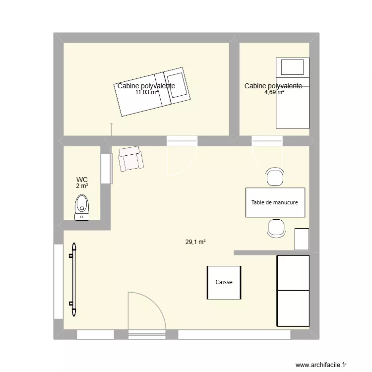 INSTITUT. Plan de 4 pièces et 47 m² INSTITUT. Plan de 4 pièces et 47 m²