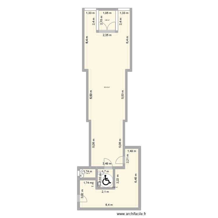Bécot House. Plan de 5 pièces et 99 m2