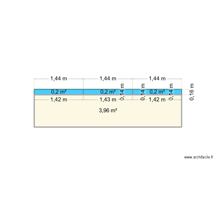 C/P 12. Plan de 4 pièces et 5 m2