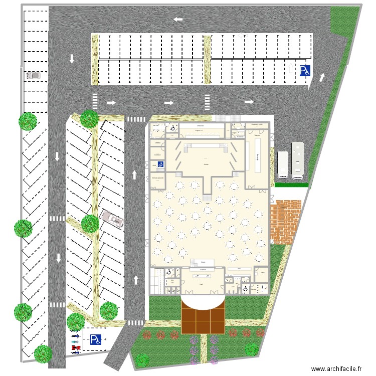 Cabaret L'aigle noir. Plan de 30 pièces et 942 m2