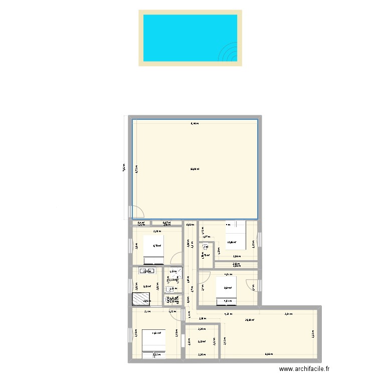 Maison Marsilly. Plan de 13 pièces et 144 m2