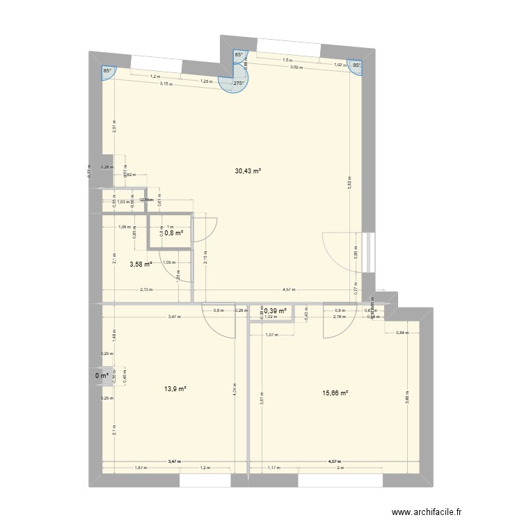 BAUD PASTEUR 2. Plan de 7 pièces et 65 m2