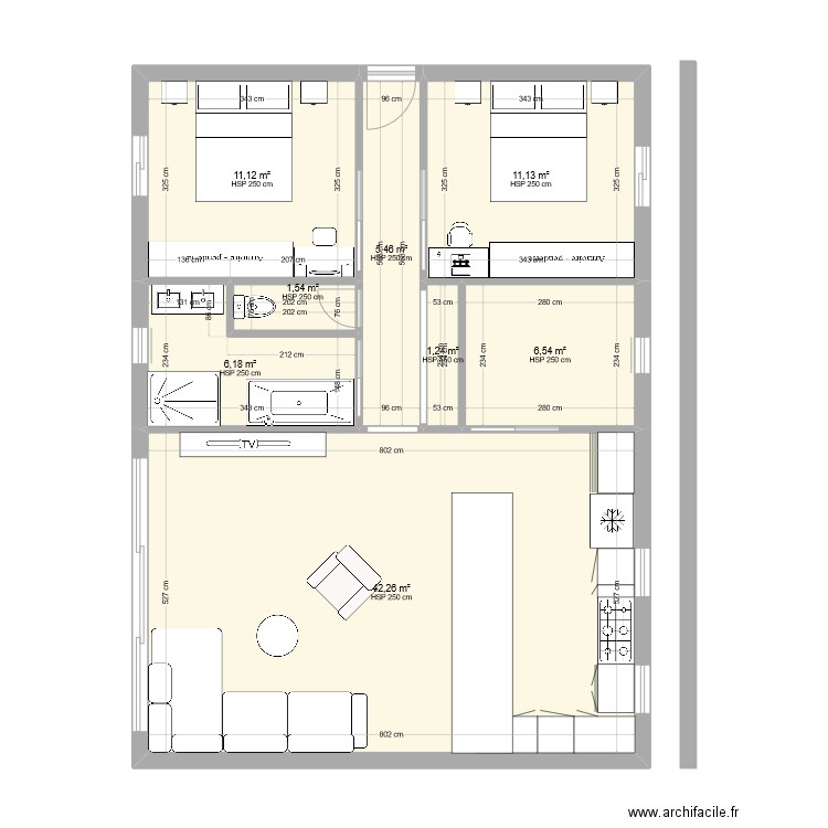 dream 3. Plan de 8 pièces et 85 m2