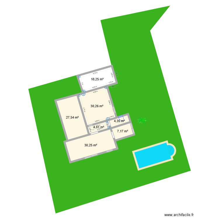Extension Est. Plan de 7 pièces et 123 m2
