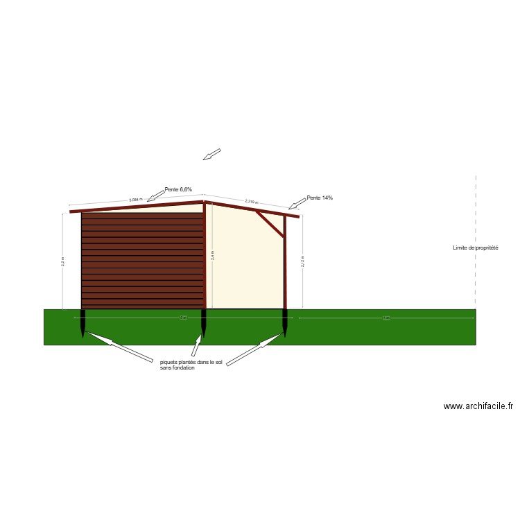 abri poney profil. Plan de 0 pièce et 0 m2