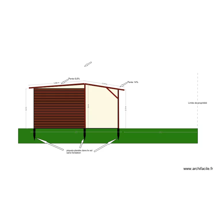 abri poney profil. Plan de 