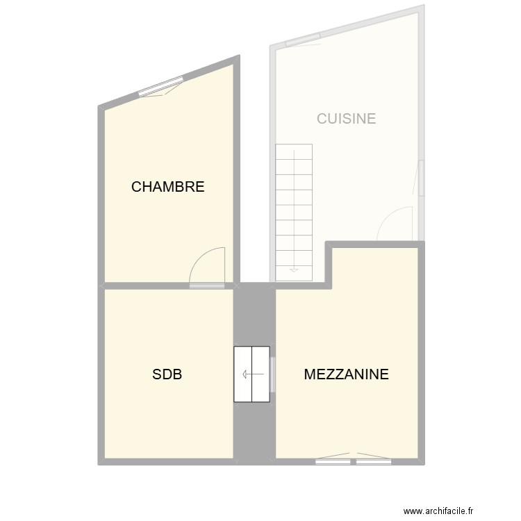 ETAGE 1 DEUXIEME APPART. Plan de 9 pièces et 43 m2