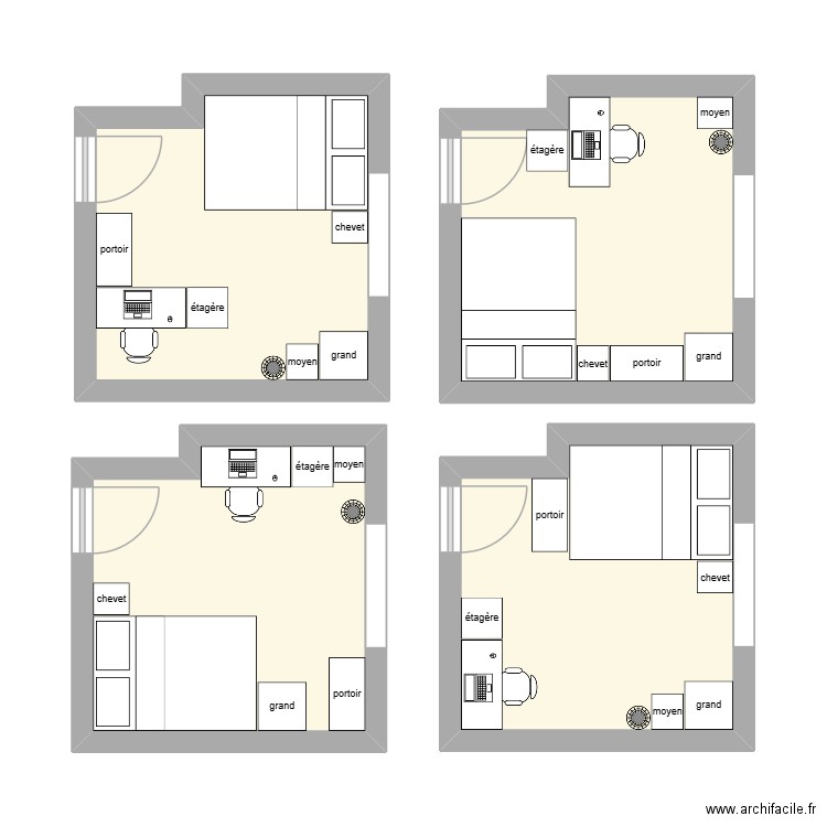idée chambre 3. Plan de 4 pièces et 43 m2