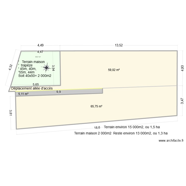 Maison Eliane partition 02. Plan de 4 pièces et 150 m2