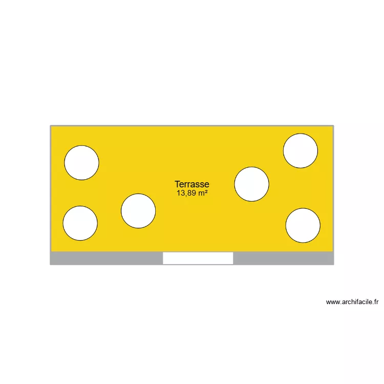 o\'little luc terrasse. Plan de 1 pièce et 14 m²