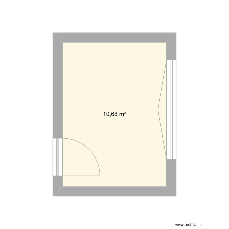 dressing. Plan de 1 pièce et 11 m2