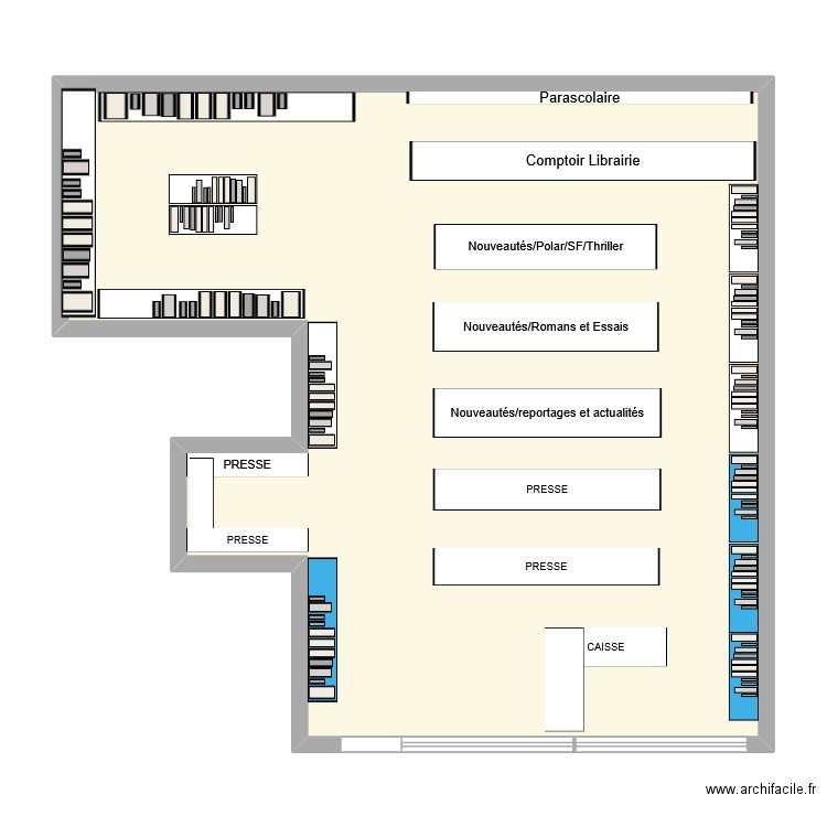 LIBRAIRIE. Plan de 1 pièce et 98 m2