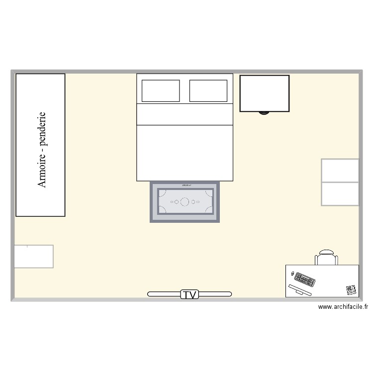 chambre. Plan de 1 pièce et 500 m2