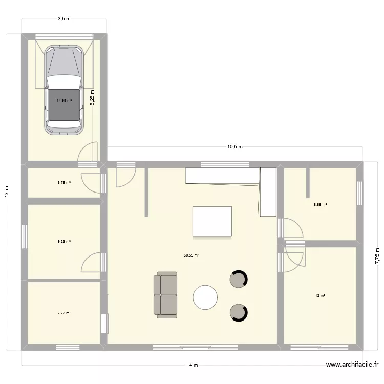 Le Vivier v2. Plan de 7 et 107 m² Le Vivier v2. Plan de 7 et 107 m²