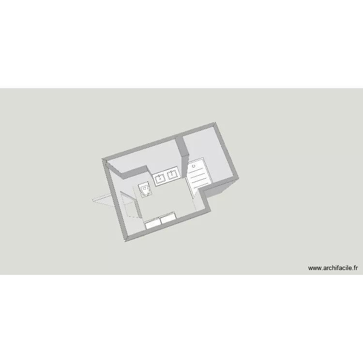 Salle de bain. Plan de 1 Pièce et 5 m²