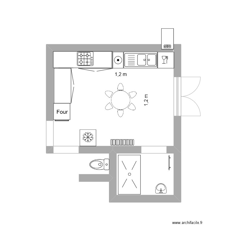 Cuisine. Plan de 0 pièce et 0 m2