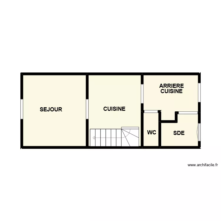 DESBEAUX 10 RDC. Plan de 5 Pièces et 25 m²