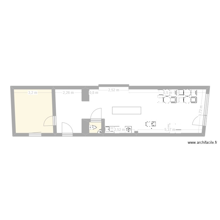 gaston32. Plan de 2 pièces et 14 m2