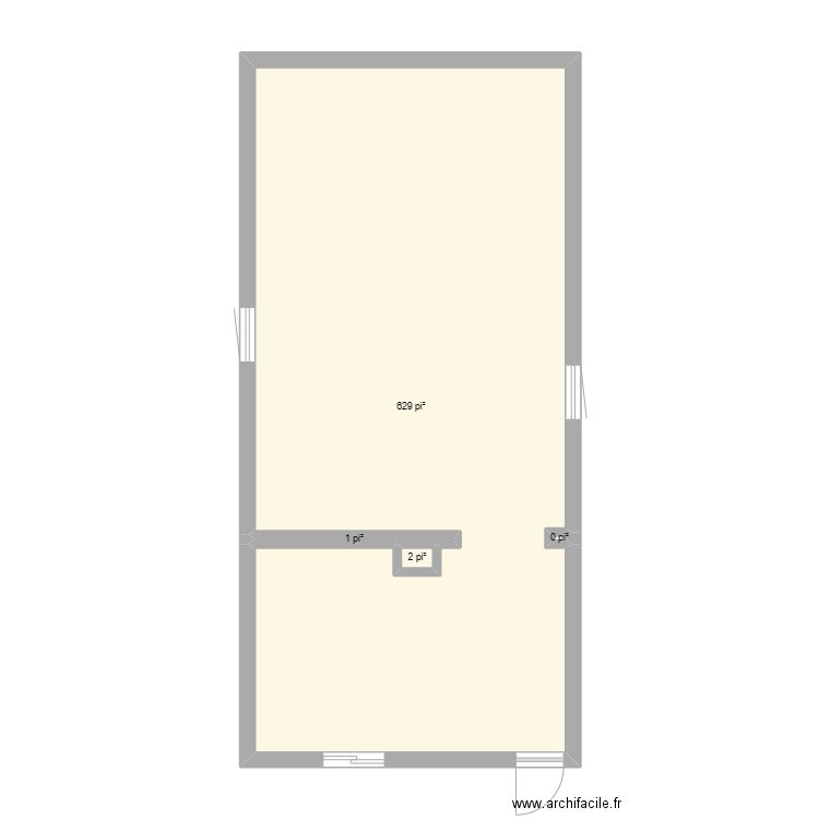 Logement supplémentaire valiquette. Plan de 4 pièces et 59 m2