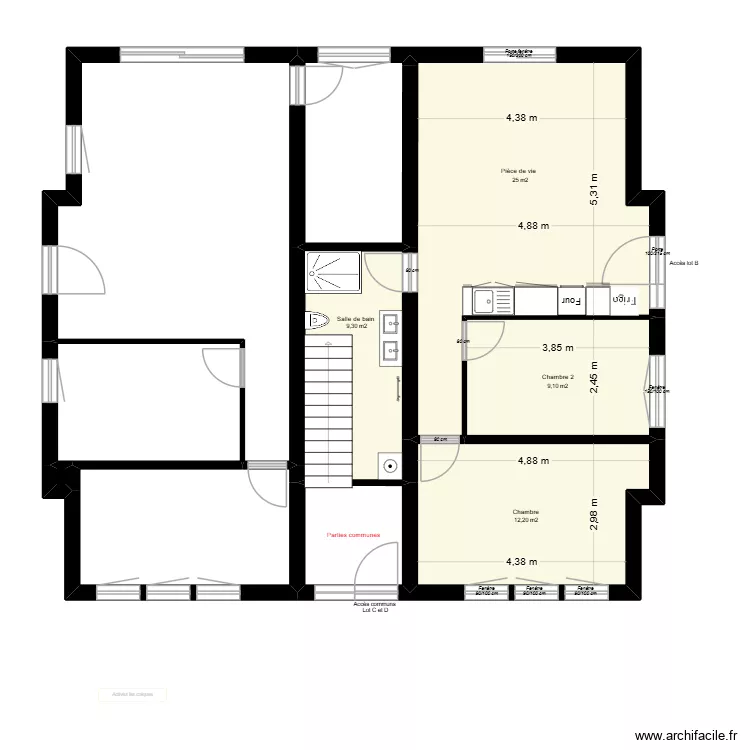 RDC R nouvelle config 2 chambres droit. Plan de 10 et 122 m² RDC R nouvelle config 2 chambres droit. Plan de 10 et 122 m²