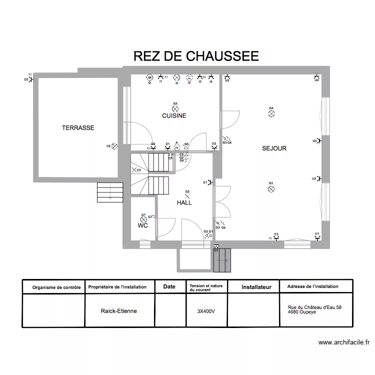 REZ DE CHAUSSE 1. Plan de 