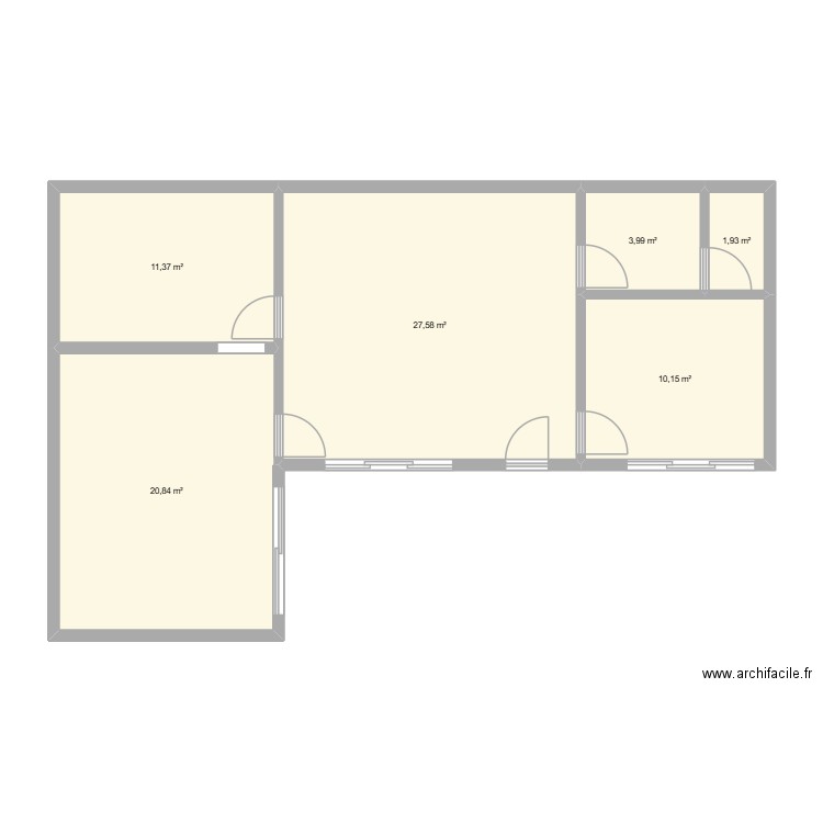 CHEZ_Nous. Plan de 6 pièces et 76 m2