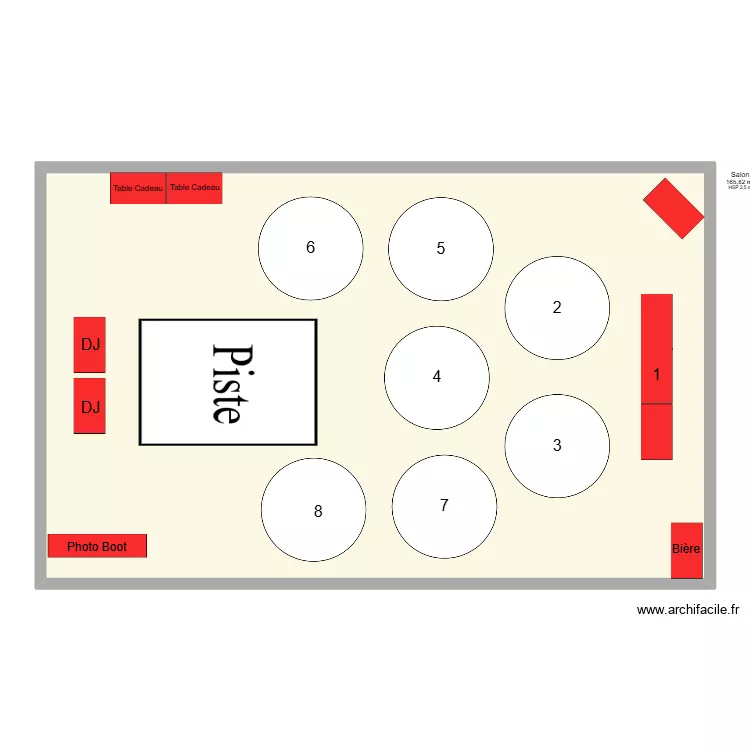 Plan Mariage. Plan de 1  et 166 m²