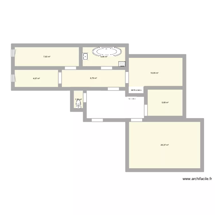 St denis. Plan de 8  et 61 m²