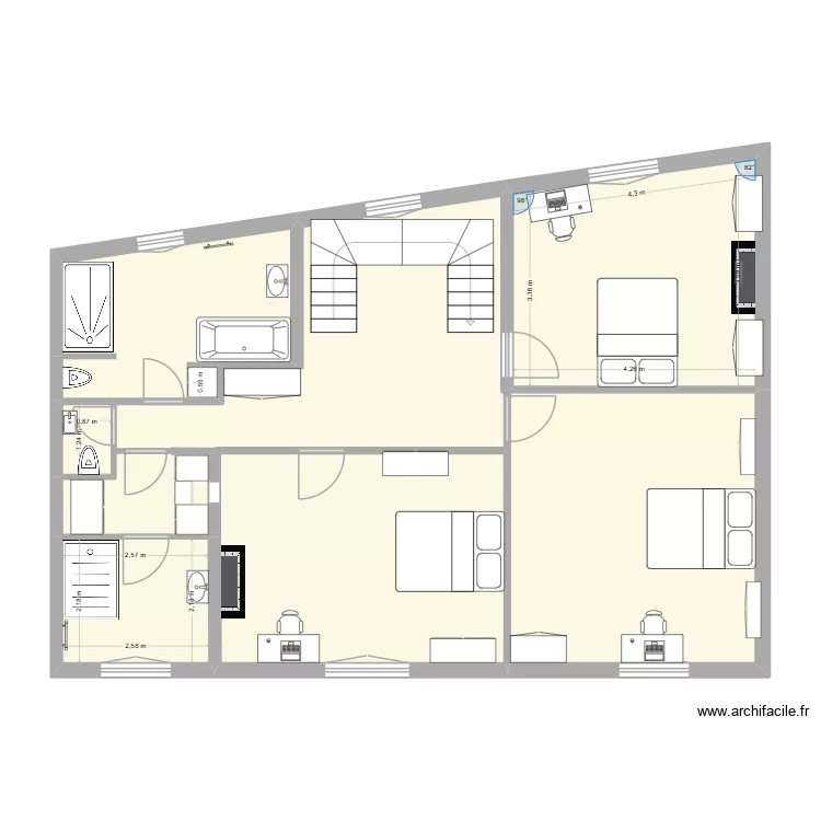 DH - 2eme etage 23/09/26. Plan de 6 Pièces et 92 m²