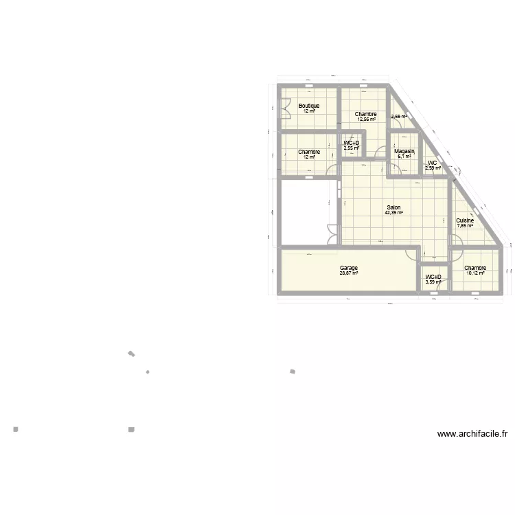 Bedjeba. Plan de 12  et 143 m²