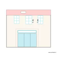 Façade/3 fenêtres symetriques petits carreaux