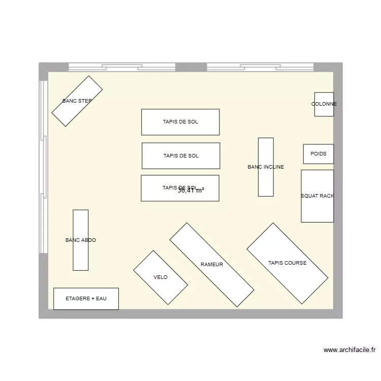 SALLE DE SPORT MAISON. Plan de SALLE DE SPORT MAISON. Plan de