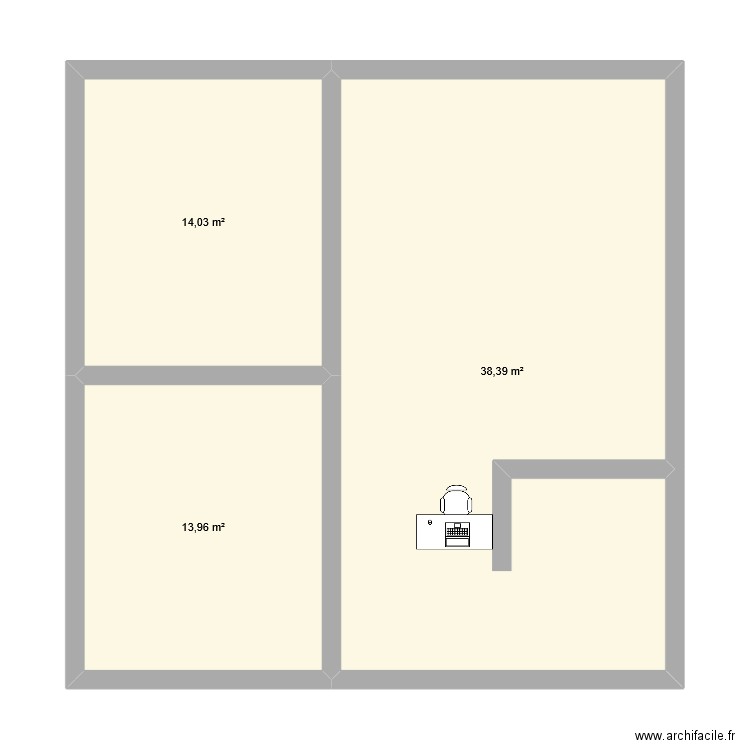 cab2. Plan de 3 pièces et 66 m2