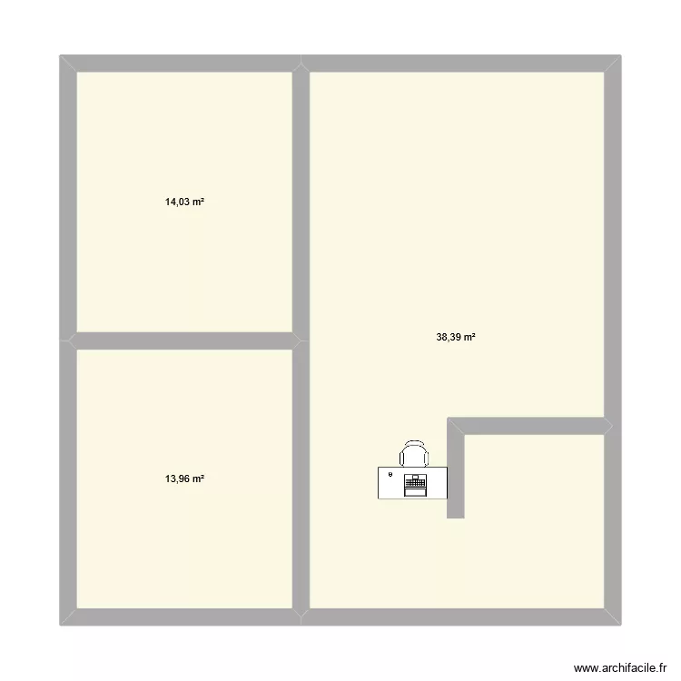 cab2. Plan de 3 pièces et 66 m²