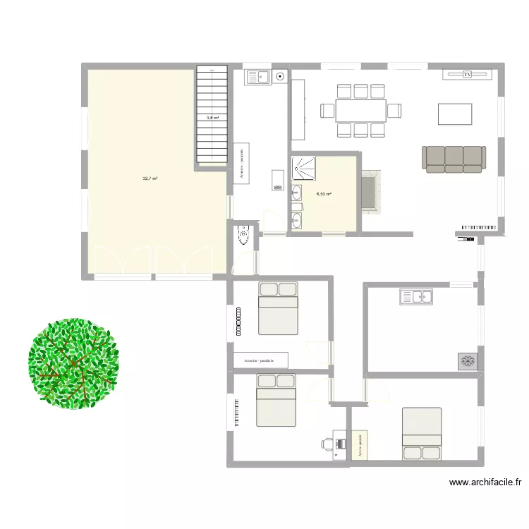Maison Losne. Plan de 3  et 43 m²