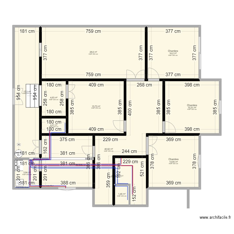plan m. Plan de 0 pièce et 0 m2