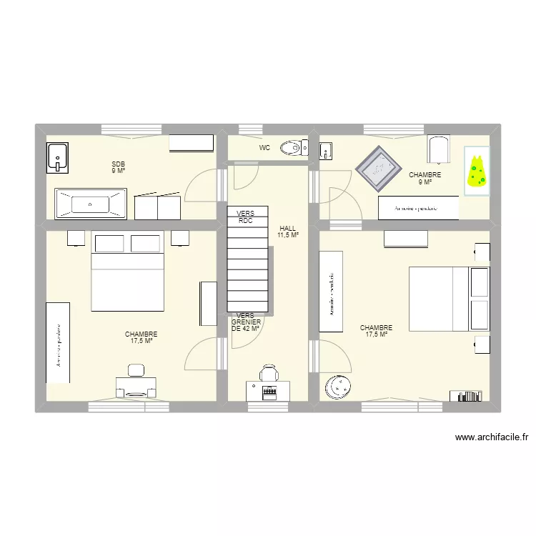 ETAGE RANIL. Plan de 