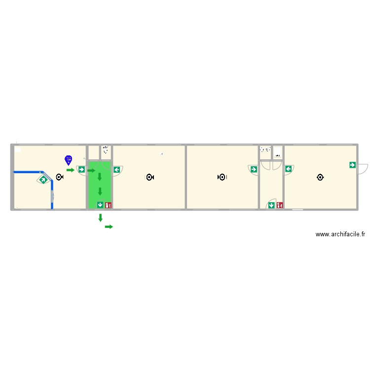 Plan Evacuation - Bloc B - Messines. Plan de 0 pièce et 0 m2
