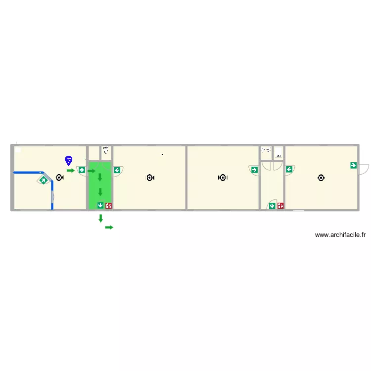 Plan Evacuation - Bloc B - Messines. Plan de 
