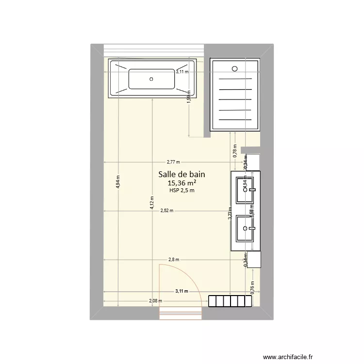 SDB maison 2025. Plan de 