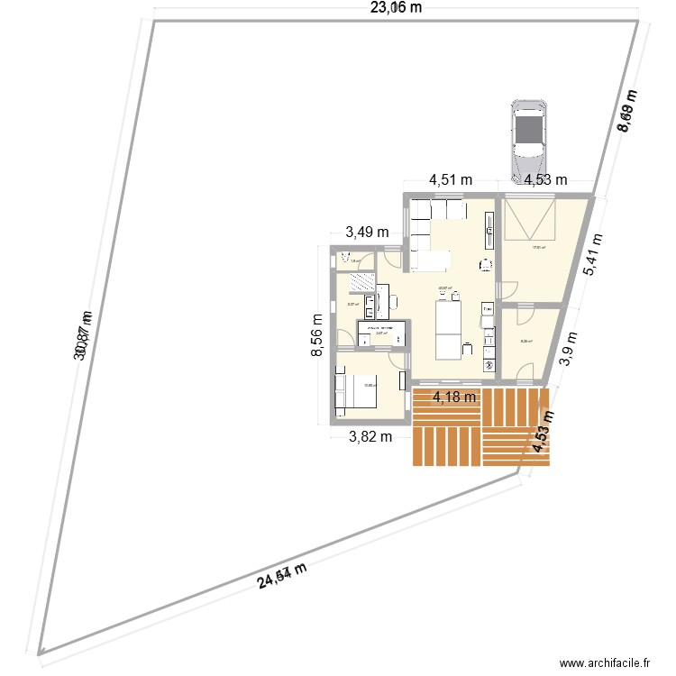 PLAN 2. Plan de 7 pièces et 87 m2