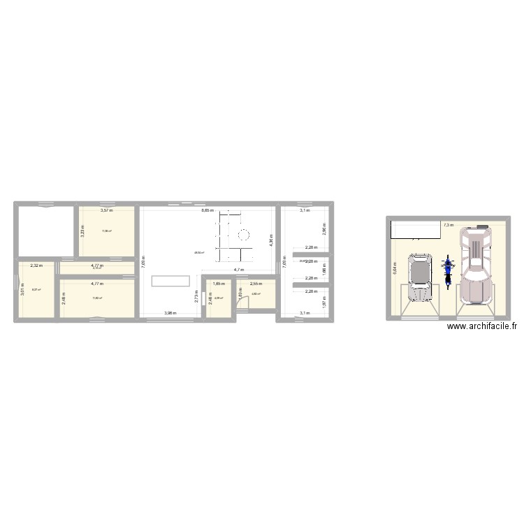 maison chambre parentale. Plan de 9 pièces et 158 m2