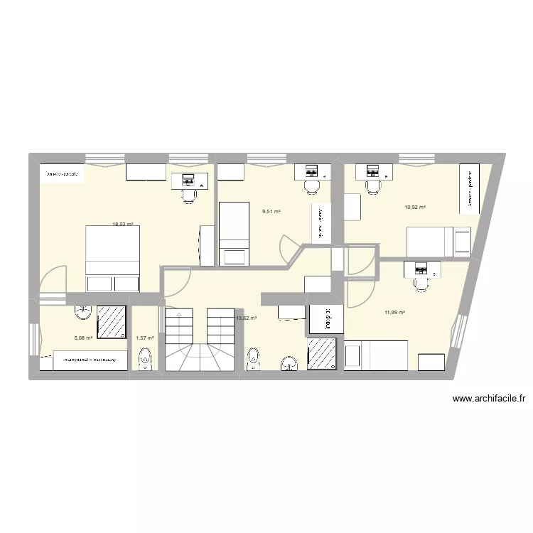 1er étage version V3.3. Plan de 7 et 71 m² 1er étage version V3.3. Plan de 7 et 71 m²