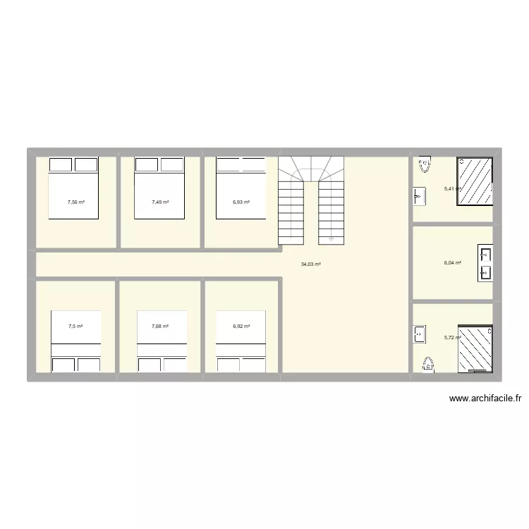 Loft airbnb. Plan de 