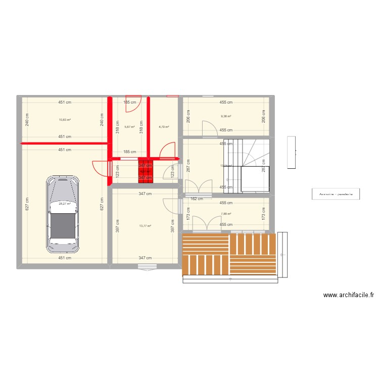 Creteil. Plan de 18 pièces et 219 m2