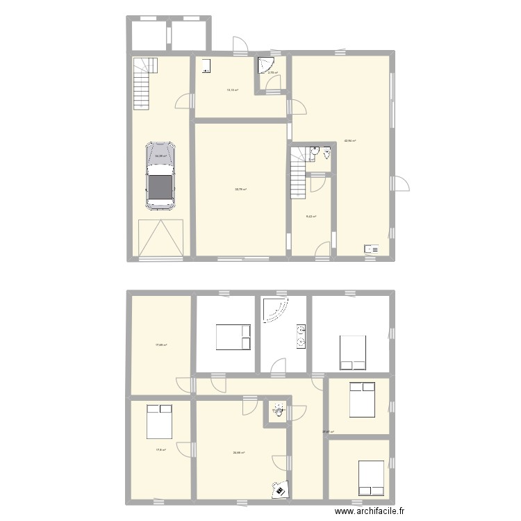 MAISON St SAUVEUR SIMON Frédéric. Plan de 12 pièces et 240 m2