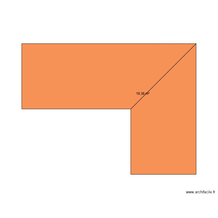 Lacaze. Plan de 3 pièces et 38 m2