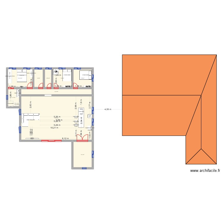 MAI SON. Plan de 9 pièces et 131 m2