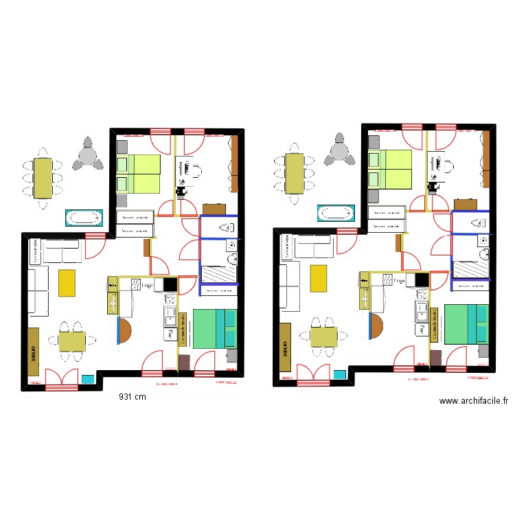 BELLEVILLE  LE 9 DEC 23. Plan de 4 pièces et 164 m2